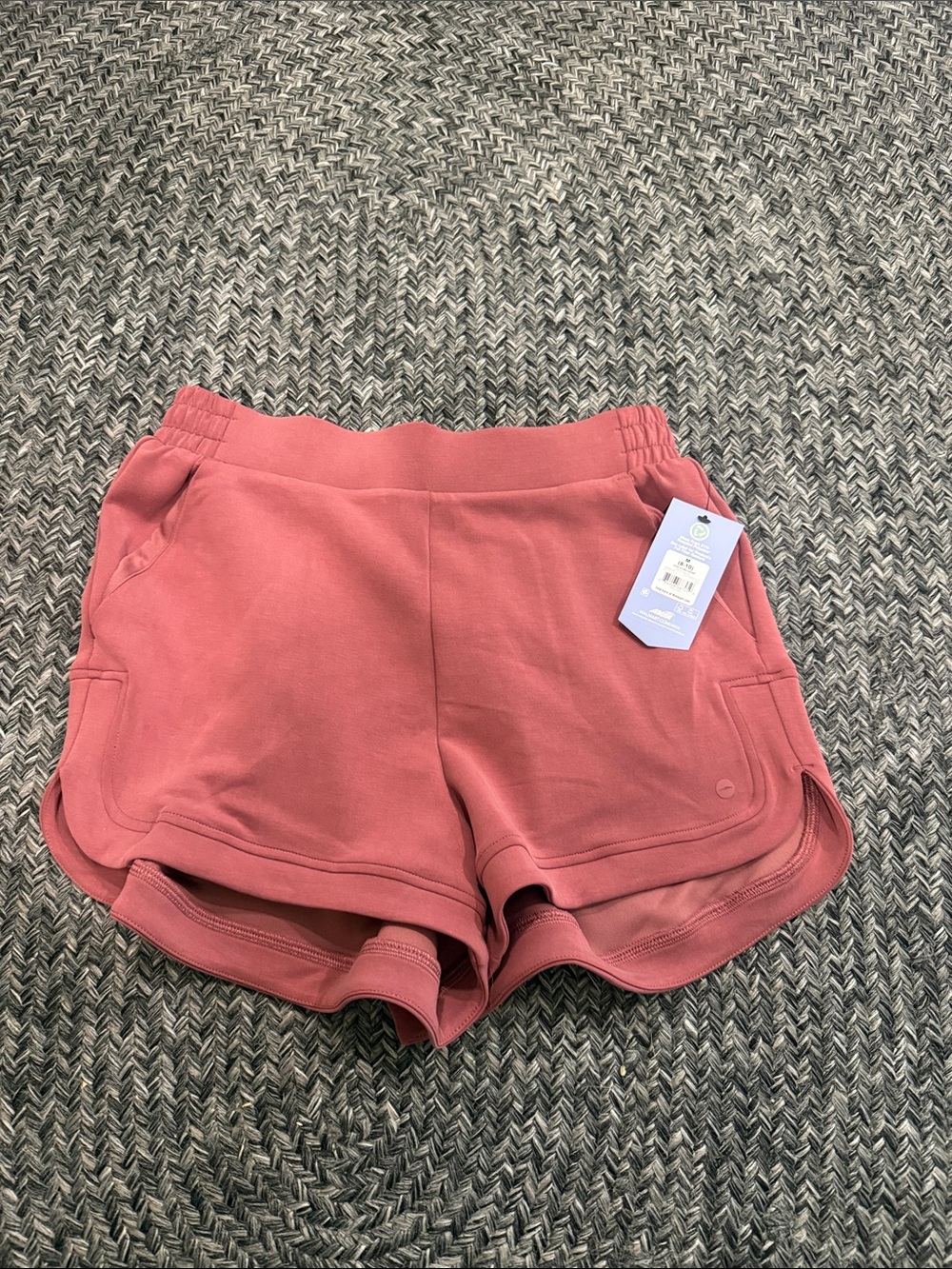 Avia High-Rise Athletic Knit Shorts in Dusty Rose